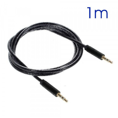 Adaptor Cablu Audio Stereo Jack to Jack 3.5mm Negru foto