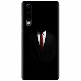 Husa silicon pentru Huawei P30, Mystery Man In Suit
