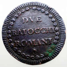 C.290 ITALIA ITALIAN STATES PAPAL PAPA PIUS VI VATICAN 2 BAIOCCHI ND 1794 37,5mm