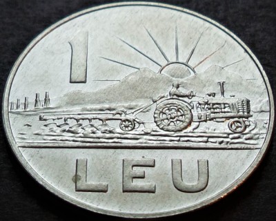 Moneda 1 LEU - RS ROMANIA, anul 1966 * cod 4729 = A.UNC - luciu batere foto