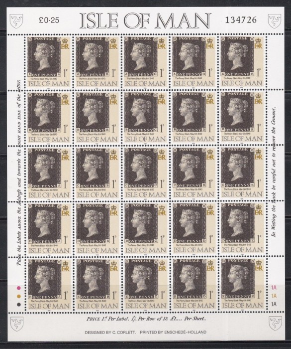 Isle of Man 1990 - A 150-a aniversare a publicării primului timbru, MC, MNH