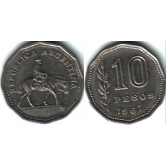 Argentina 1967 - 10 pesos, circulata