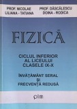 FIZICA. CICLUL INFERIOR AL LICEULUI. CLASELE IX-X. INVATAMANT SERAL SI FRECVENTA REDUSA-NICOLAE LILIANA-TAT-242013