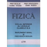 FIZICA. CICLUL INFERIOR AL LICEULUI. CLASELE IX-X. INVATAMANT SERAL SI FRECVENTA REDUSA-NICOLAE LILIANA-TAT-242013