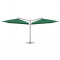 vidaXL Umbrelă de soare dublă, st&acirc;lp din oțel, verde, 250 x 250 cm