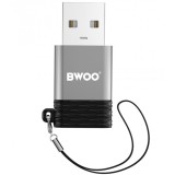 Adaptor Date si Incarcare USB-C - USB-A BWOO BZ-38, Gri
