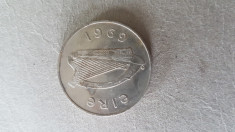 Irlanda 10 pence 1969 foto