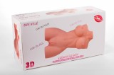 Masturbator 3D Dublu Orificiu cu Sani, TPE, 7.5 Kg - Natural