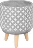 Ghiveci decorativ MagicHome din ciment cu mozaic gri, cu picioare, 13x13x12 cm