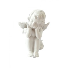 Statueta decorativa Ingeras Ganditor, Alb, 11 cm, 1225G