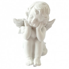 Statueta decorativa Ingeras Ganditor, Alb, 11 cm, 1225G