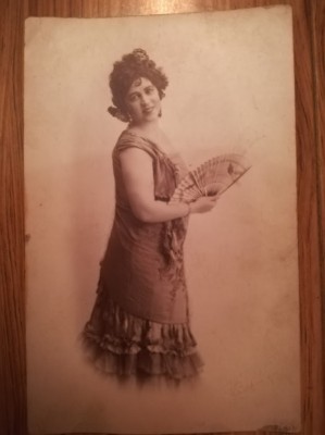 Foto OLIMPIA GROZOWSKA, anii 30, Opera Romana semnat verso format Carte Postala foto