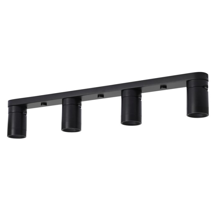 Plafoniera 4 spoturi tip proiector, 4 W, 73 x 12 cm, Negru Plafoniera 4 spoturi tip proiector, 4 W, 73 x 12 cm, Negru