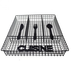 Suport organizare tacamuri Cuisine, 32 x 26 x 4cm, metal, negru