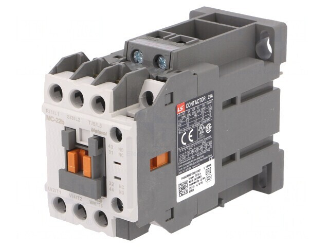 Contactor 3-pol 24VDC 22A cu 3 Contacte Auxiliare NO NC