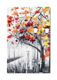 Cumpara ieftin Tablou stilizat pictat manual Pe aleea vietii, 60x40cm ulei pe panza in cutit efect 3D