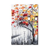 Tablou stilizat pictat manual Pe aleea vietii, 60x40cm ulei pe panza in cutit efect 3D