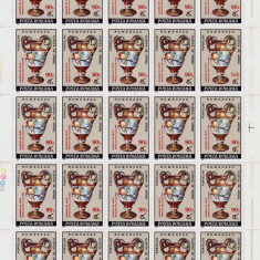 RO 1992 LP 1280 "Galeria de arta Apollo/supr",serie in coala completa de 25,MNH