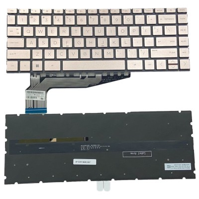 Tastatura Laptop, HP, Pavilion Plus 14-EH, TPN-W154, iluminata, aurie, layout US foto