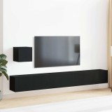 VidaXL Set comodă TV 4 pcs Stejar negru 80 x 30 x 30 cm Lemn compozit