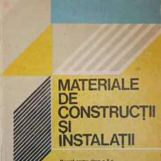 MATERIALE DE CONSTRUCTII SI INSTALATII. MANUAL PENTRU CLASA A X-A-MARIA ALEXANDRU, MIRCEA BARZESCU