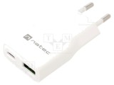 &Icirc;ncărcător USB NATEC, 20W, plug-in, 5&divide;12VDC, protecție la suprasarcină