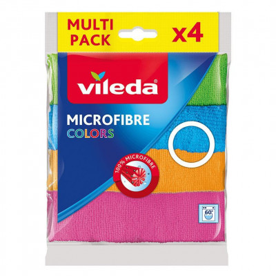 Vileda Microfibre Colors, microfibre, pachet. 4 buc foto