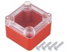 Carcasă universală ABS roșu 49x51x36mm cu garnitură, KRADEX