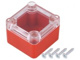 Carcasă universală ABS roșu 49x51x36mm cu garnitură