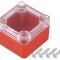 Carcasă universală ABS roșu 49x51x36mm cu garnitură