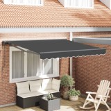 vidaXL Cortina Retractabilă Antracit 350 x 250 cm Aluminiu și țesătură 3330222