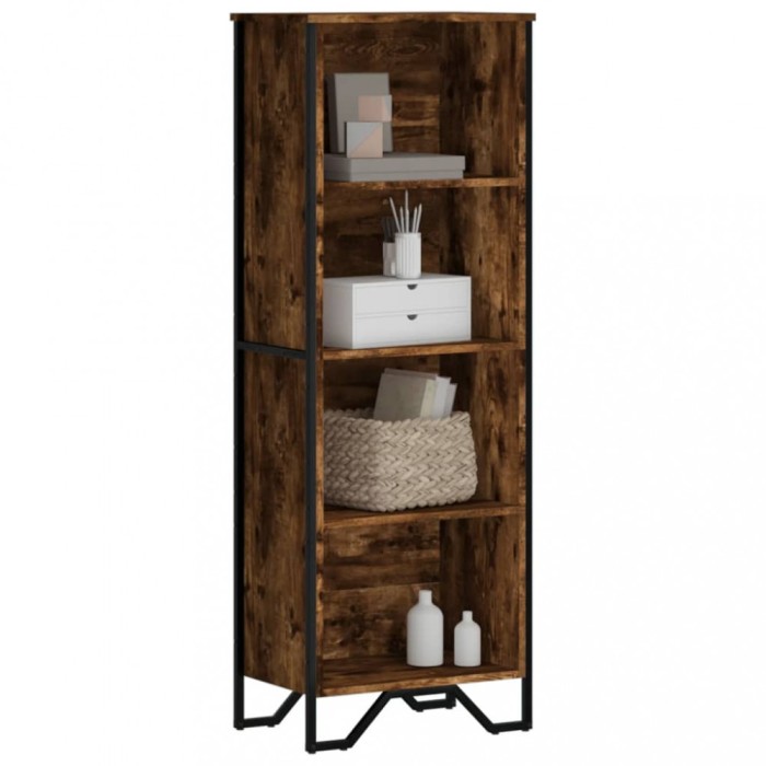 Gossi biblioteca, stejar fumuriu, 50x31x137,5 cm, lemn prelucrat
