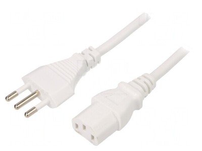 Cablu Alimentare 3m Alb 10A IEC C13 foto