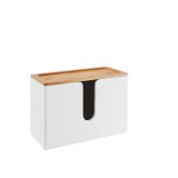 Cumpara ieftin Dispenser de prosoape de hartie Nature Supplies, 29 x 11 x 19 cm, capac bambus, alb