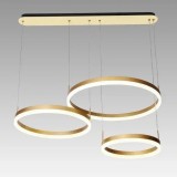 Lustra LED Peru cu Telecomana, 150W, Auriu, Acril, Dimabila