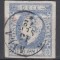 ROMANIA 1872 LP 31c REGELE CAROL I CU BARBA 10 BANI ULTRAMARIN IMPRESIUNE DEFECTUOASA STAMPILAT BRAILA