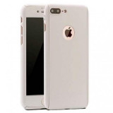 Husa Apple iPhone X Full Cover 360 Argintiu + Folie Cadou, Flippy