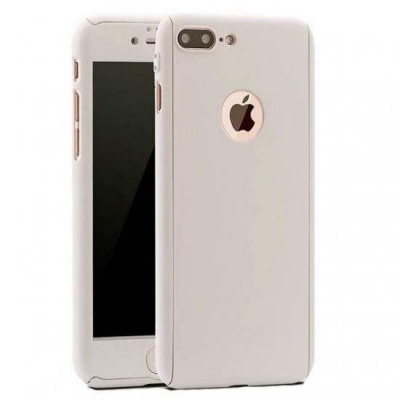 Husa Apple iPhone 7 Plus Full Cover 360 Argintiu + Folie de protectie foto