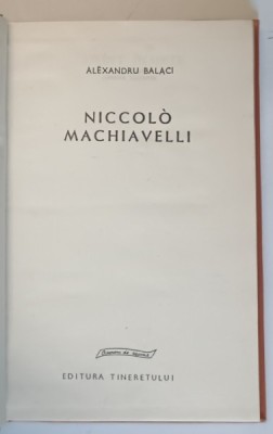 NICCOLO MACHIAVELLI de ALEXANDRU BALACI , 1969 foto