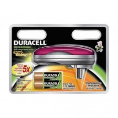 Mini incarcator Duracell, inclusiv 2 x baterii AA 2000mAh Culoare Roz foto