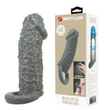 Cumpara ieftin Extensie / Manson Penis Ultra-Texturat, Cenusiu, +4 cm