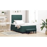 Cumpara ieftin Pat cu arcuri cu headboard Verde inchis 190 x 120 cm Catifea