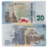 POLONIA 20 ZLOTI / ZLOTYCH 2024 , P - 198 , 80 ANI de la Revolta din VARSOVIA , UNC , necirculata , in folder bancar