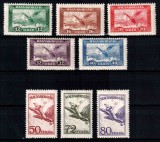 Ungaria 1927, Mi #430-437**, Posta Aeriana, fauna, pasari, TURUL, MNH!