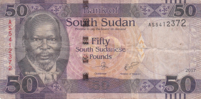 M1 - Bancnota foarte veche - Sudan - 50 Pound - 2017 foto