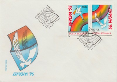 1995 Romania - FDC Europa &amp;#039;95 prietenie si libertate LP 1377, plic prima zi foto