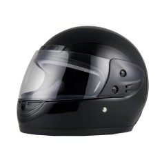 Casca moto/scuter Full face unisex, cu viziera, marime universala 58-62cm, Negru Lucios