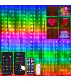 Perdea luminoasa inteligenta Bluetooth 5.0 Wi-Fi 400 LED RGBIC 16, Phenom