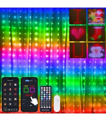 Perdea luminoasa inteligenta Bluetooth 5.0 Wi-Fi 400 LED RGBIC 16 foto