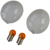 Lentile de semnalizare motocicleta, pereche de semnalizare alba, potrivite pentru Enduro X-limit MBK 50 Yamaha DT50R Performance AutoTuning